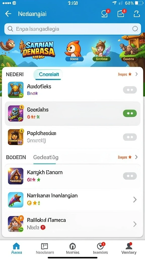 surga11 - Tampilan menu utama yang intuitif dan menarik.